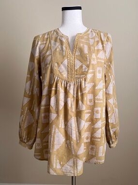 NWOT Pure Jill by J.Jill - Split neck batik print tunic - XS
